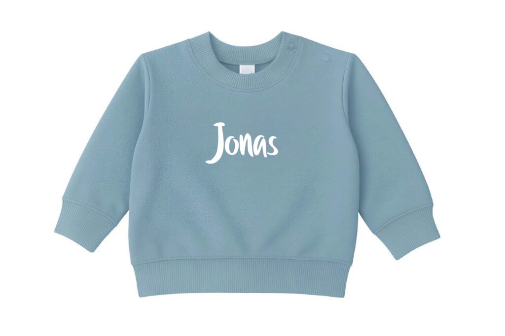 Babysweater met Naam – Gepersonaliseerde Babytrui Ice blue