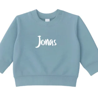 Babysweater met Naam – Gepersonaliseerde Babytrui Ice blue