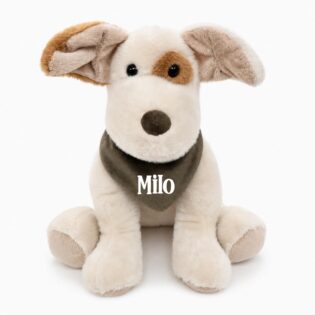 Gepersonaliseerde Knuffelhond Milo met Naam