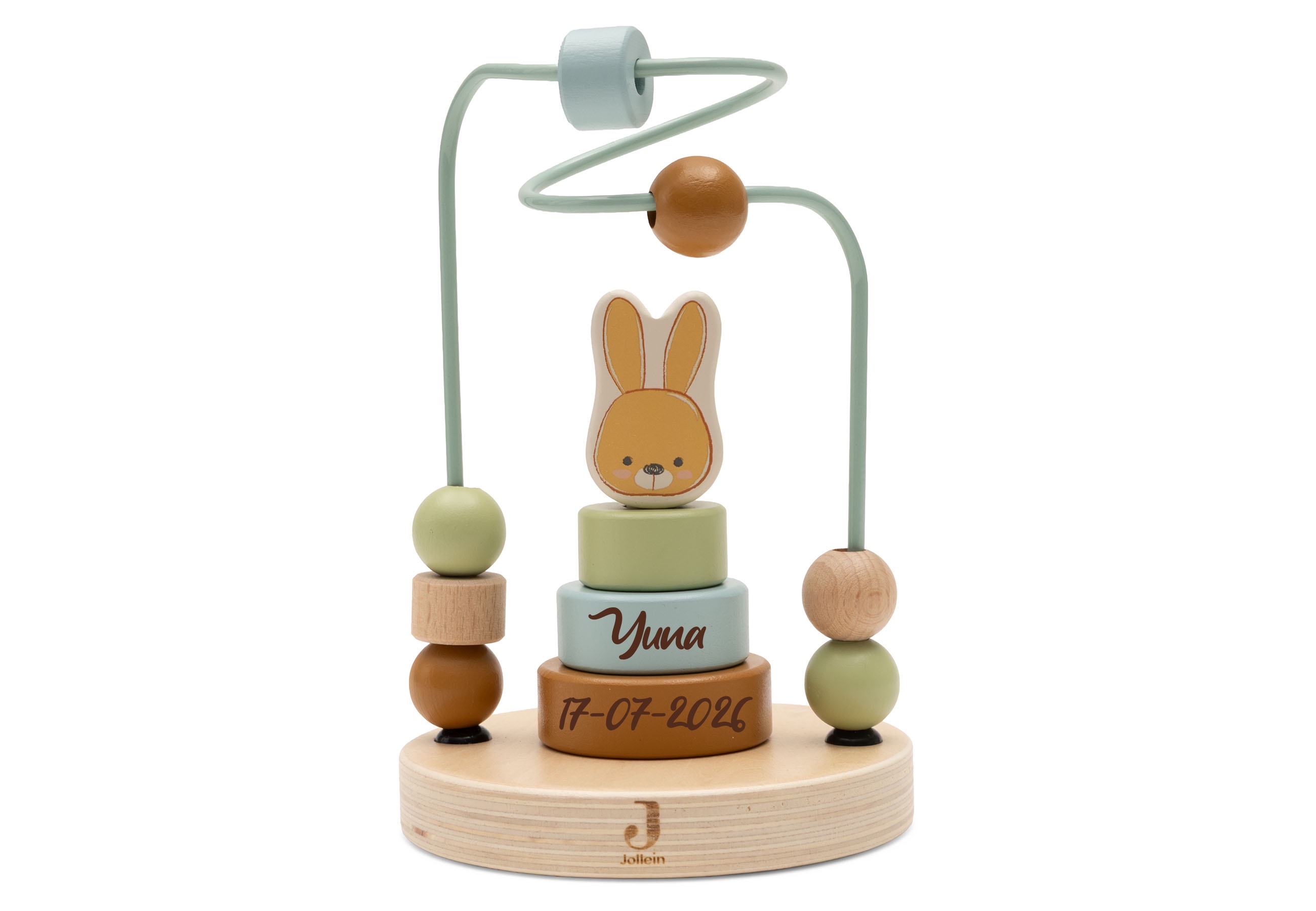 Hallo Baby Jollein Houten Spiraal Bunny Luz - Gepersonaliseerd met Naam en Geboortedatum 1 Jollein Houten Spiraal Bunny Luz - Gepersonaliseerd met Naam en Geboortedatum