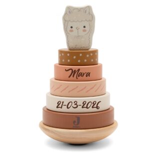 Jollein Houten Stapelaar Alpaca Paco - Gepersonaliseerd met Naam & Geboortedatum