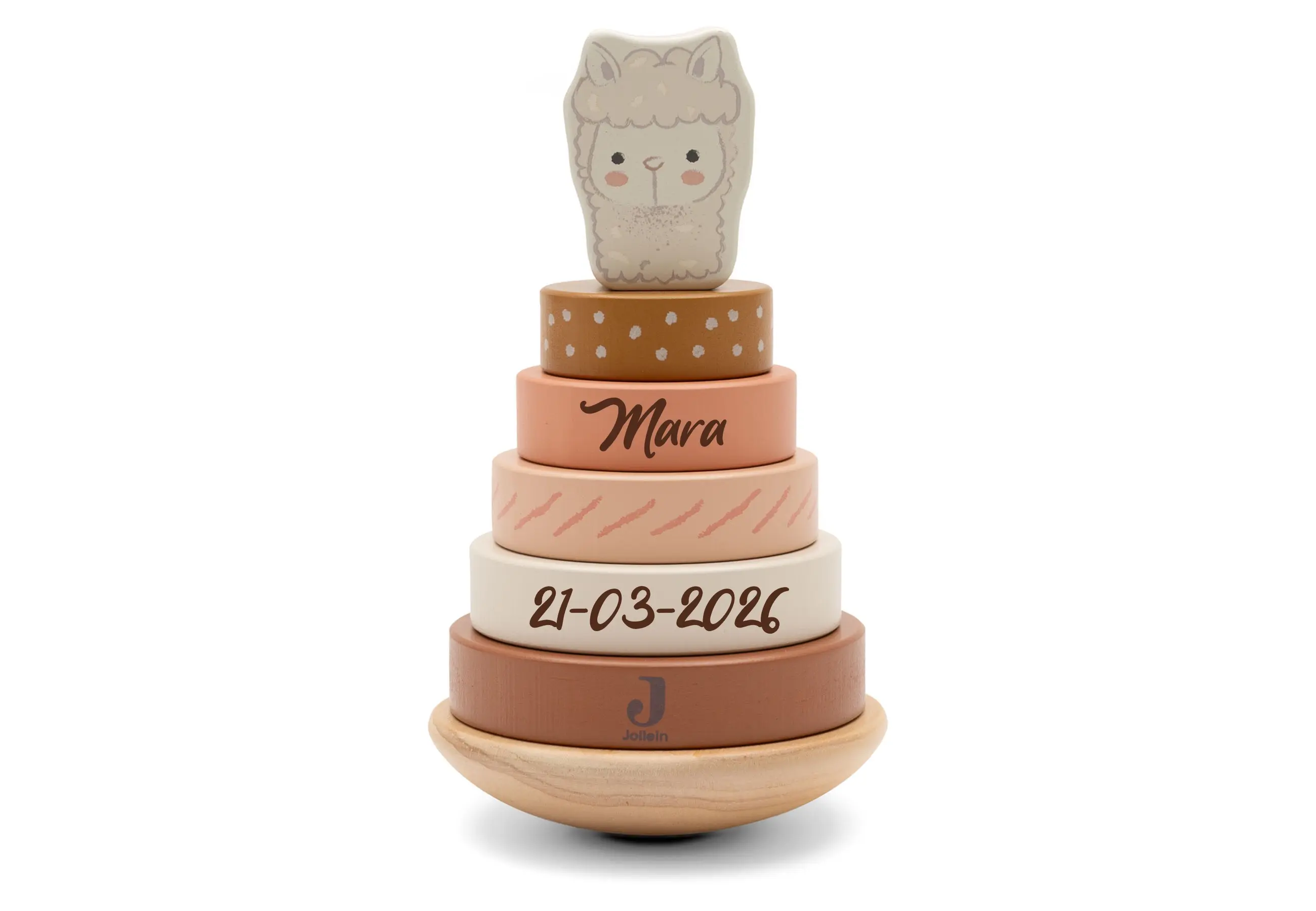 Hallo Baby Jollein Houten Stapelaar Alpaca Paco - Gepersonaliseerd met Naam & Geboortedatum 1 Jollein Houten Stapelaar Alpaca Paco - Gepersonaliseerd met Naam & Geboortedatum