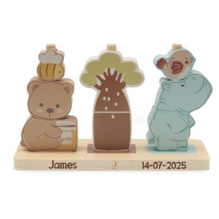 Jollein Houten Stapeltoren Gepersonaliseerd | Houten Speelgoed Baby