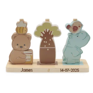 Jollein Houten Stapeltoren Gepersonaliseerd | Houten Speelgoed Baby