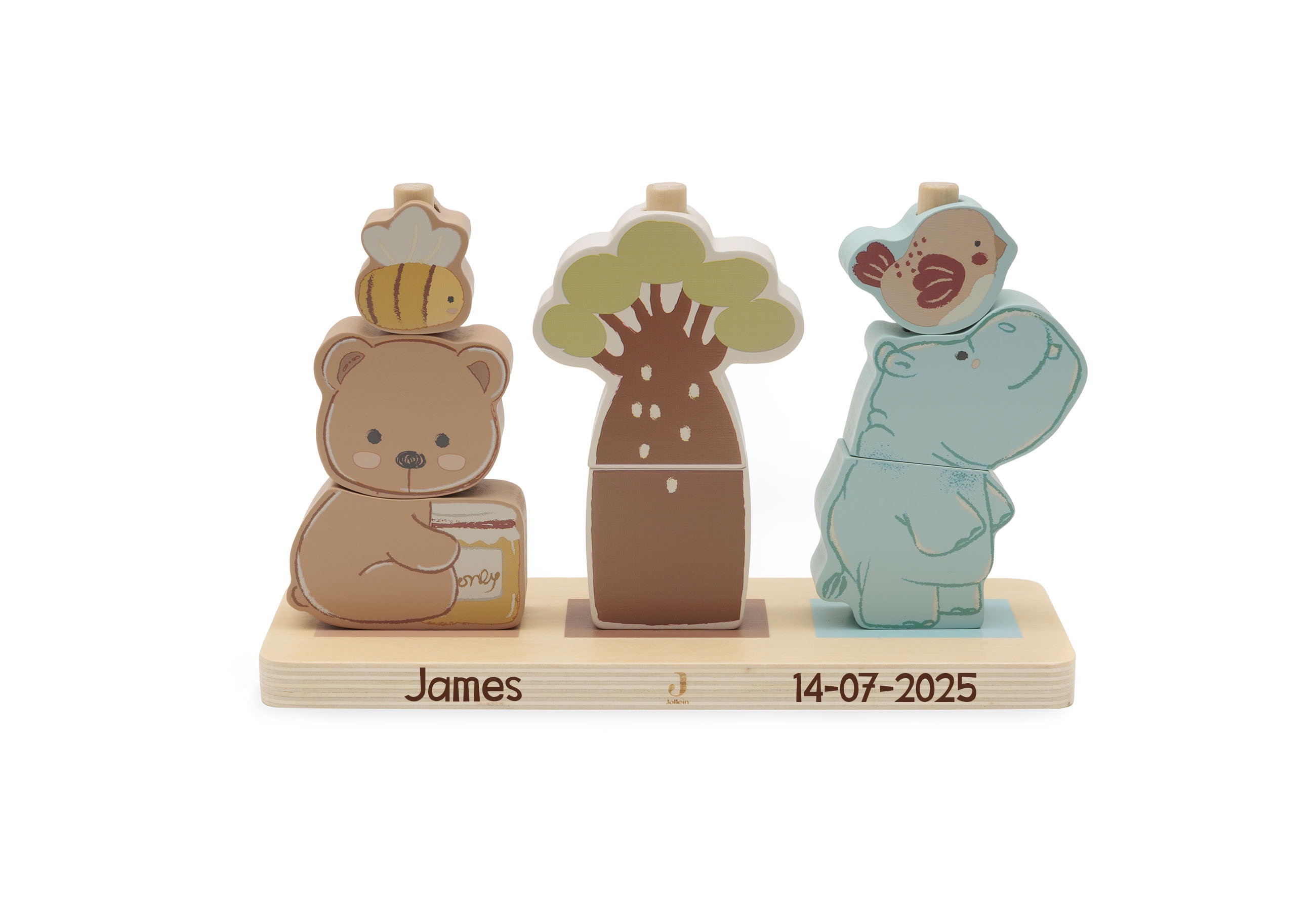Hallo Baby Jollein Houten Stapeltoren Gepersonaliseerd | Houten Speelgoed Baby 1 Jollein Houten Stapeltoren Gepersonaliseerd | Houten Speelgoed Baby