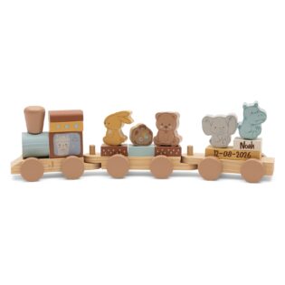 Jollein Houten Trein met Naam & Geboortedatum - Gepersonaliseerd