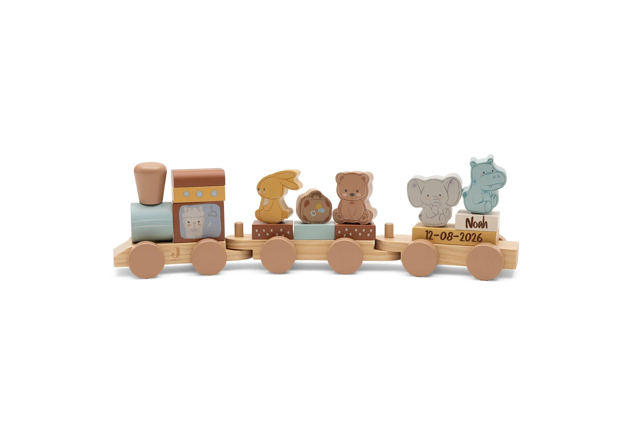 Hallo Baby Jollein Houten Trein met Naam & Geboortedatum - Gepersonaliseerd 1 Jollein Houten Trein met Naam & Geboortedatum - Gepersonaliseerd
