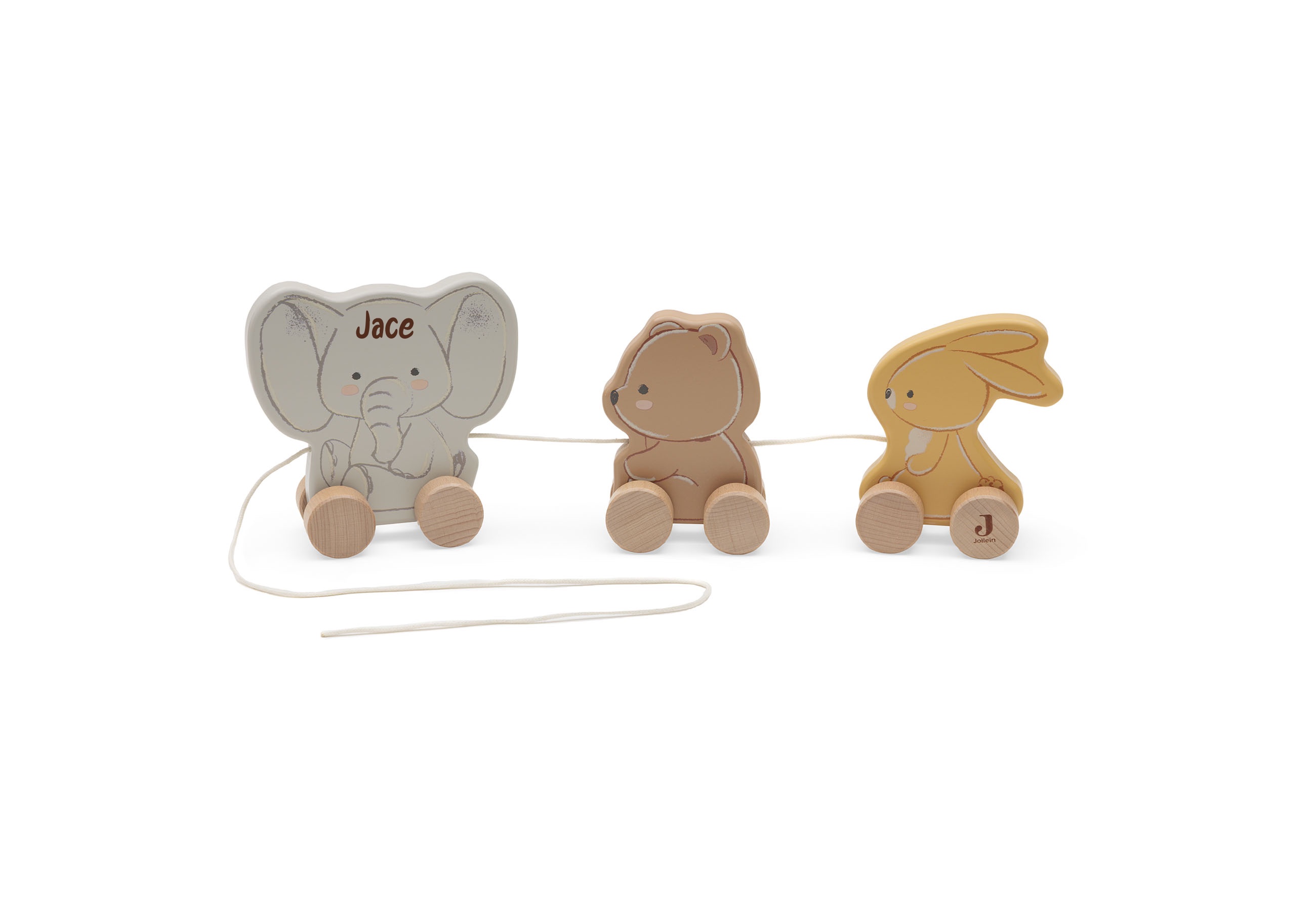 Hallo Baby Jollein Houten Trekfiguur met Naam | Gepersonaliseerd Speelgoed 1 Jollein Houten Trekfiguur met Naam | Gepersonaliseerd Speelgoed