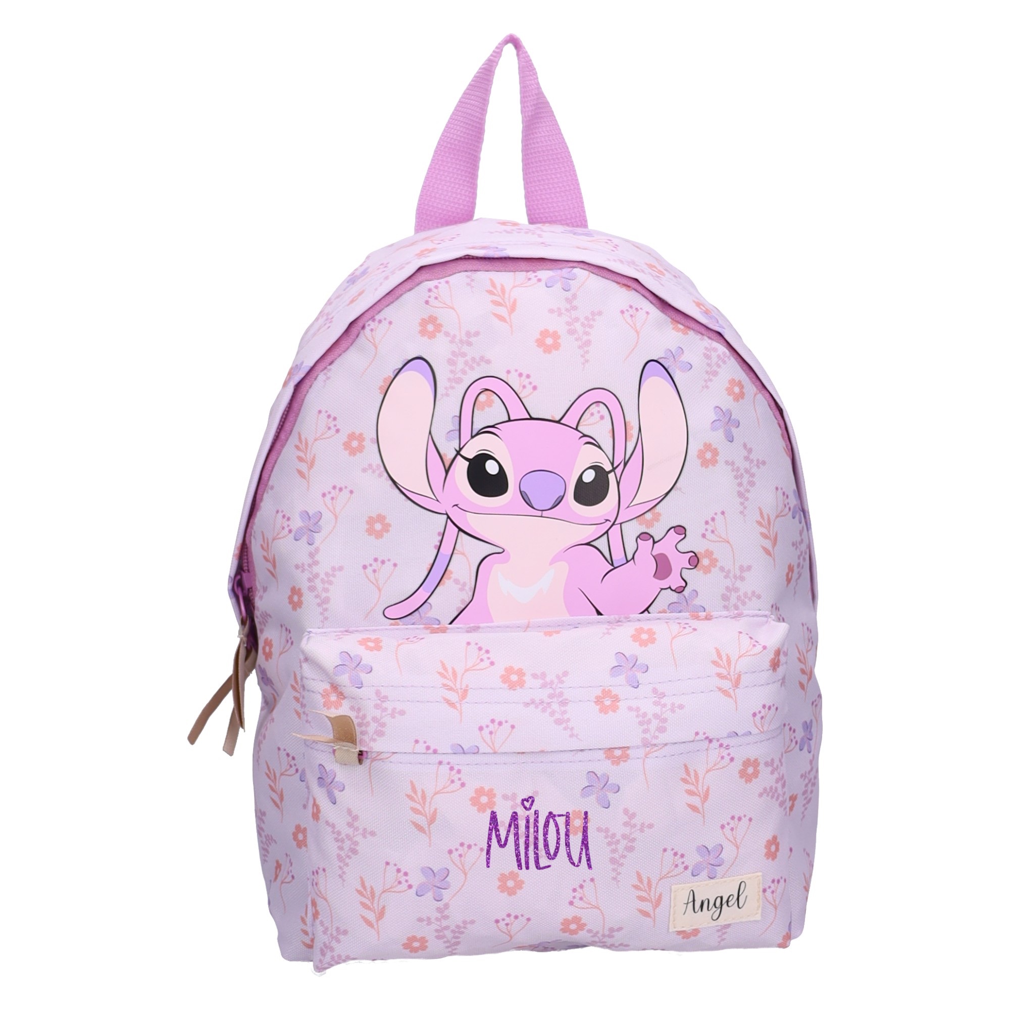 Hallo Baby Stitch Rugzak Gepersonaliseerd - Angel Let Love Bloom Roze 3 Stitch Rugzak Gepersonaliseerd - Angel Let Love Bloom Roze