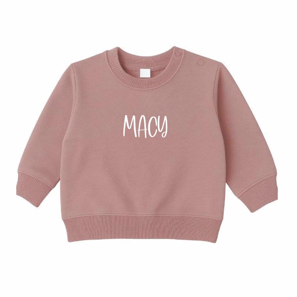 Babysweater met Naam – Gepersonaliseerde Babytrui Old Pink